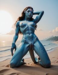 absurd_res ai_generated alien alien_girl avatar avatar:_the_way_of_water beach blue_skin female female na'vi naked ronal ronal_(avatar) stable_diffusion synth_canvas tagme