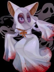 big_breasts blood ghost_costume halloween looking_at_viewer rouge_the_bat sonic_(series) sonic_the_hedgehog_(series)