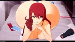 1girls 3d alternate_ass_size alternate_body_type alternate_breast_size ass_bigger_than_head ass_bigger_than_torso ass_over_shoulder big_breasts cyshen enormous_ass hyper hyper_ass looking_at_viewer mitsuru_kirijo persona persona_3 solo_female tagme