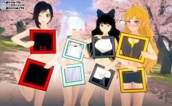 3d ahoge black_hair blake_belladonna blonde_hair blue_eyes blush blush blushing_at_viewer blushing_profusely bow catgirl censor_blocks censor_squares cherry_blossoms color completely_nude_female confident confidently_naked digital_media_(artwork) embarrassed embarrassed_nude_female enf faunus fefreak726 hidden koikatsu light-skinned_female long_hair multicolored_hair nude nude_female public public_nudity purple_eyes red_hair reverse_x-ray ruby_rose rwby short_hair side_ponytail silver_eyes tagme team_rwby tongue tongue_out two_tone_hair weiss_schnee white_hair yang_xiao_long yellow_eyes