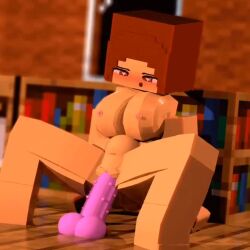 big_ass big_breasts cowgirl_position dildo heart-shaped_pupils kimmam masturbation minecraft tagme vaginal_penetration video young-hee_(kimmam)