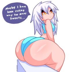 1girls 2d 2d_(artwork) 2d_artwork absurd_res ass ass ass_focus ass_up big_ass big_butt big_thighs crop_top digital_drawing_(artwork) digital_media_(artwork) english english_text female female_focus female_human female_only hair hi_res highres hips huge_ass huge_butt huge_thighs human human_only long_hair looking_back mookkzhy no_sound original original_character shorts solo solo_female solo_focus sports_bra text text_bubble thick thick_ass thick_hips thick_legs thick_thighs white_background wide_hips