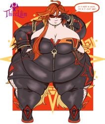 1female 1females 1girl 1girls bbw belly big_belly breasts chubby chubby_female fat fat_belly fat_female fat_girl fat_woman female female_focus female_only female_penetrated genshin_impact glasses glasses_on_head hoyoverse light-skinned_female light_skin looking_at_viewer mavuika_(genshin_impact) mihoyo mihoyo_technology_(shanghai)_co._ltd. natlan_porn obese obese_female overweight overweight_female red_hair red_hair_female solo solo_female solo_focus ssbbw standing thicclilim thick_legs thick_thighs zipper