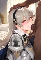 1boy 1girl 1girls ai_generated armored_dress axiah big_breasts big_penis black_gloves blowjob blush cheating cheating_wife civitai corrin_(fire_emblem) corrin_(fire_emblem)_(female) curvy dark-skinned_male deepthroat dress fellatio female fire_emblem fire_emblem_fates grey_hair hairband highres huge_breasts huge_cock interracial juliet_sleeves large_breasts large_penis light-skinned_female long_hair looking_at_viewer mature_female milf netorare nintendo ntr penis pointy_ears puffy_sleeves red_eyes saliva saliva_on_penis sweat voluptuous wide_hips