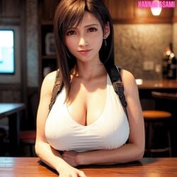 ai_generated final_fantasy final_fantasy_vii hannah_asami-(artist) huge_breasts looking_at_viewer tank_top tifa_lockhart tifa_lockhart_(cosplay)