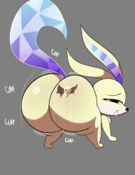 1animal 1girls ass big_ass big_butt canid canine commission commission_art hi_res hushtail la_sandia league_of_legends mammal riot_games shaking_butt shortstack smile smiling smiling_at_viewer smirk sparkles tagme teamfight_tactics twerk twerking