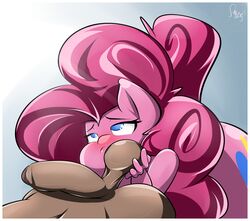 2017 ball_suck balls blush border cutie_mark duo faceless_male female friendship_is_magic hair highres long_hair male mammal my_little_pony nude oral penis pinkie_pie_(mlp) sanders sex solo_focus straight straight_hair sucking white_border