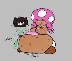 dark_skin mario_(series) soft_vore super_mario_bros. toadette tumplescrump vore vore_belly