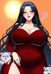 addams_family ai_generated bunanza_ dress hips hourglass_figure huge_breasts mature_female milf morticia_addams puppy tagme the_addams_family wednesday_(netflix) wide_hips