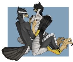 1boy 1girls 27dayfreak anthro artist_name avian beak big_breasts bird breasts callmedaddy feathers female goshawk hawk huge_breasts lactation male milk nipple_penetration nipples nude orange_eyes penetration sex simple_background sparrowhawk straight