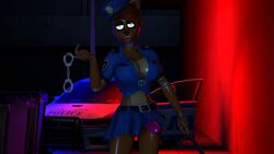 1futa 3d erection erection_under_clothes five_nights_at_freddy's freddy_(fnaf) frederika_(fnaf) futa futa_only futanari handcuffs lockjawsfm police police_car police_hat police_uniform rule_63 solo