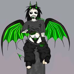 baggy_clothing black_eyes black_teeth devil_tail horns jdevil jonathan_davis korn panties wings