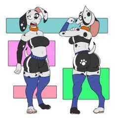 101_dalmatian_street 101_dalmatians 1girls anthro anthro_dog anthro_female anthro_focus anthro_only anthrofied ass ass big_ass big_breasts big_breasts big_butt black_body black_fur black_shorts black_sports_bra black_spots blue_thigh_highs blue_thighhighs bra breasts breasts canid canine canis claws clothed clothed_anthro clothed_female clothing collar cute cute_female dalmatian digital_drawing_(artwork) digital_media_(artwork) disney dog_collar eyelashes fangs female female_anthro female_canine female_dog female_focus female_only frostwolf300 green_eyes hand_on_hip hi_res high_resolution highres hind_legs hindlegs hindpaw hips huge_ass huge_butt inkbunny large_ass large_butt large_ears legs looking_at_viewer looking_back looking_back_at_viewer melody_(101_dalmatians) melody_(frostwolf300) open_mouth open_smile orange_collar outfit pawpads pawprint_marking paws psy101 raised_tail reference_sheet showing_ass showing_butt simple_background smile smiling smiling_at_viewer sports_bra sports_shorts sportswear spots spotted_body spotted_fur tail tail_raised thick thick_ass thick_butt thick_hips thick_legs thick_thighs thigh_highs thighhighs thighs toe_claws toes tongue tongue_out white_body white_fur white_spots wide_ass wide_butt wide_hipped_female wide_hips wide_thighs