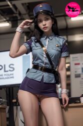 1girls ai_generated cosplay female female_only human kpop kpop_girl officer_jenny_(pokemon) pokemon solo