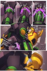 bumblebee_(transformers) cuntboy cuntboy_sans_balls grimlock_(transformers) herm hermaphrodite intersex male male/male maleherm multi_genitalia penis pussy transformers transformers_robots_in_disguise_(2015)