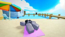 1girls 3d ass beach big_ass big_breasts bikini breasts female hin_(uni44) outside roblox robloxian self_upload shorter_than_30_seconds tagme uni44 video