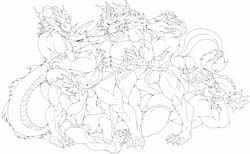 3_toes anthro ass balls basilthedragon bulge claws closed_eyes clothed clothing cyril dragon feet group group_sex horn ignitus jockstrap kissing line_art lying male malefor monochrome muscular one_eye_closed orgy partially_clothed raised_tail sex simple_background sitting smile spyro spyro_the_dragon standing teeth terrador the_chronicler toes tongue tongue_out topless underwear video_games volteer white_background yaoi