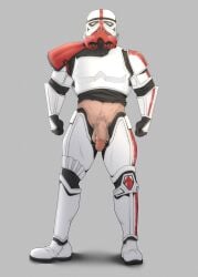 abs armor balls bara big_balls big_penis clone_trooper clothing helmet male male_only male_pubic_hair muscular_male penis puppynolan star_wars