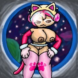 1girls astronaut_cookie breasts cookie_run gryboed pixel_art undressed