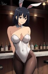 1girls ai_generated bar bunny_ears bunnysuit looking_at_viewer masckspektra misaki_nagatoro please_don't_bully_me,_nagatoro solo solo_female