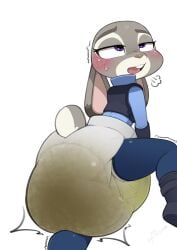 diaper diaper_fetish furry judy_hopps looking_pleasured nyanyakotarou scat soiled_diaper soiling zootopia