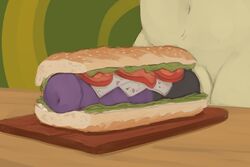 2018 equine fan_character food food_fetish food_play horse male male_only mammal marsminer my_little_pony penis penis_in_sandwich pone_keith pony sandwich solo