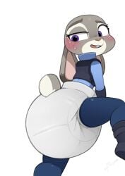 big_diaper diaper diaper_fetish furry judy_hopps looking_back nyanyakotarou zootopia