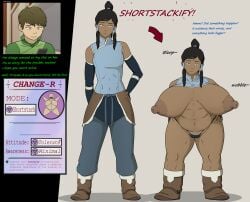 1boy 1girls avatar_legends bbw big_nipples blue_eyes brown_hair dark-skinned_female dark_skin english_text female fur_boots growth huge_breasts huge_nipples humiliation inflation korra large_breasts light_skin male mind_control nipples original_character ponytail reality_warping shortstack shortstackification sidelocks sock_vivian text the_avatar the_legend_of_korra thick_thighs transformation unaware water_tribe