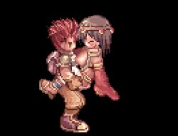 1boy 1girls animated brown_hair female gypsy gypsy_(ragnarok_online) male novice novice_(ragnarok_online) pixel_art ragnarok_online red_hair vaginal_penetration