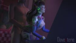 1boy 1girls 3d 3d_animation animated blizzard_entertainment bodysuit breasts breasts_out close-up close_up_breasts d.va davesterie from_behind gaming male multiple_views multitasking nipples overwatch penis sex sound tagme vagina vaginal_penetration video