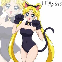 bishoujo_senshi_sailor_moon cat_ears cat_paws cat_tail cosplay hfxpins sailor_moon yellow_hair