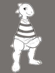 1boy balls blattarieva bottomless huge_cock male male_only monster_kid penis solo undertale