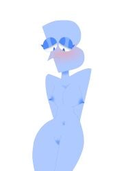 alphabet_(mike_salcedo) b_(mike_salcedo) blue_nipples blue_skin blush breasts nipples pussy