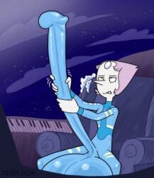 1futa alien balls blue_bodysuit bodysuit clothed clothing condom condom_suit cotton erection futa_only futanari gem_(species) huge_balls huge_cock humanoid humanoid_penis hyper hyper_balls hyper_penis long_penis masturbation mostly_clothed oversized_balls pearl_(steven_universe) penis perpleon pink_hair sitting solo space steven_universe two-handed_masturbation very_long_penis yellow_stripes