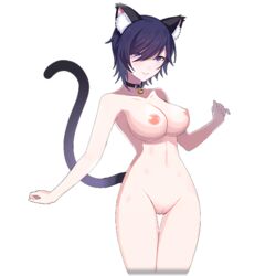 1girls cat_ears cat_tail cattleya_(gothic_wa_mahou_otome) choker female female_only gothic_wa_mahou_otome humanoid nude photoshop solo