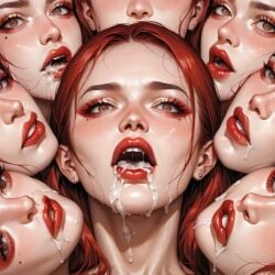 8girls ai_generated allison_eckhart clone clones cum earrings long_hair milf multiple_girls naked red_hair scp_foundation white_body