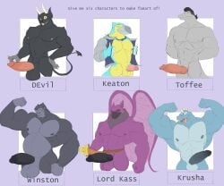 animal_crossing anthro avian balls bird boner crossover cuphead_(game) demon donkey_kong_(series) donkey_kong_country erection flexing furry gorilla horns keaton_(animal_crossing) kremling krusha lord_kass male male_only neopets nintendo nude overwatch penis scalie six_fanarts_challenge star_vs_the_forces_of_evil the_devil_(cuphead) toffee_(svtfoe) unrealrui winston_(overwatch)