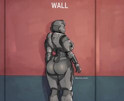 armored_female ass curves curvy halo_(series) huge_ass spartan_(halo) spartandoodles tagme thick_thighs thighs wall wall_(structure)