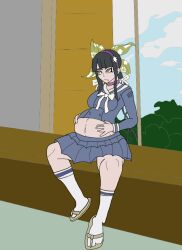 chabashira_tenko danganronpa danganronpa_v3 female_only pregnant pregnant_belly pregnant_female