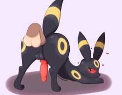 animal_genitalia ass balls black_body canid disembodied_penis duo eeveelution erection feral gay generation_2_pokemon genitals heart hearts hi_res human human_on_feral interspecies looking_back male male/male male_penetrating mammal moonabloom nintendo penetration penile penis pokemon pokemon_(species) sex simple_background tail umbreon zoophilia