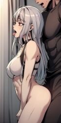 ai_generated anal anal_sex ceremon_vaughan doggy_style hero_killer ihwa red_eyes silver_hair webtoon