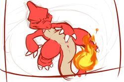 anus charmeleon dragon female feral fingering fire flaming_tail half-closed_eyes ishoka lying masturbation nintendo on_back pokémon_(species) pokemon pussy scalie simple_background solo spread_legs spreading tongue vaginal_penetration video_games white_background