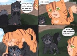 cinderheart_(warriors) comic_page comic_panel cum cum_in_pussy cum_inside cum_leaking cum_leaking_out_of_pussy dialogue felid feline feline_genitalia felis feral feral_genetalia feral_on_feral feral_penetrated feral_penetrating feral_pussy firestar_(warriors) leaking leaking_cum medicine_cat sobblanket warrior_cats warriors_(cats)