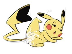 after_sex afterglow cosplay_pikachu cum cum_in_pussy cum_inside cum_on_pussy female fur half-closed_eyes ishoka lying mammal nintendo open_mouth pikachu pokémon_(species) pokemon pussy rodent simple_background solo tongue video_games white_background