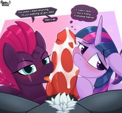 alicorn bodily_fluids cum embarrassed english_text equid equine fellatio female feral first_person_view friendship_is_magic genital_fluids group hasbro hi_res horn horse humanoid knot looking_at_viewer male male/female mammal my_little_pony my_little_pony:_the_movie_(2017) mythological_creature mythological_equine mythology oral penile pony sex storm_creature_(mlp) sunrise_hooves tagme tempest_shadow_(mlp) text trio twilight_sparkle_(mlp) unicorn wings
