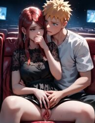 ai_generated cinema covering_mouth incest milf mother_and_son naruto public pussy_juice rtxfus stealth_masturbation uzumaki_kushina uzumaki_naruto