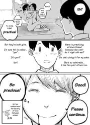 2girls best_friends drooling embarrassed english english_text holding_partner naked_females pandacorya practice_sex right_to_left sitting_on_bed supportive_partner tagme yuri