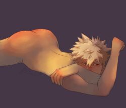 ass b3av7_(artist) bakugou_katsuki boku_no_hero_academia bottomless_male masculine muscular my_hero_academia solo solo_male