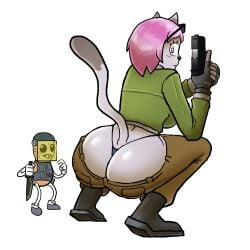 big_ass big_butt bubble_butt candice_(dumbnuts47) cat_ears catgirl cosplay counter-strike:_source counter-strike_(series) dumbnuts47 furry gun thong valve valve_(company)