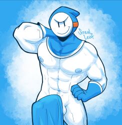 1boy 2024 abs balls bandit_(mario) big_muscles blue_clothing blue_gloves blue_handwear blue_nipples bulge erection erection_under_clothes erection_under_clothing gay genitals gloves hand_behind_head handwear humanoid humanoid_genitalia humanoid_penis male mario_(series) mask masked masked_male muscular muscular_humanoid muscular_male nintendo nipples paper_mario pecs penis penis_under_clothes smile solo srrealleaf standing toony toony_face white_balls